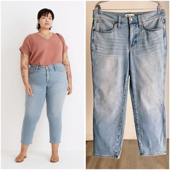 Madewell Plus Mid-Rise Stovepipe Jeans in Abell Wash 14W - Picture 1 of 9